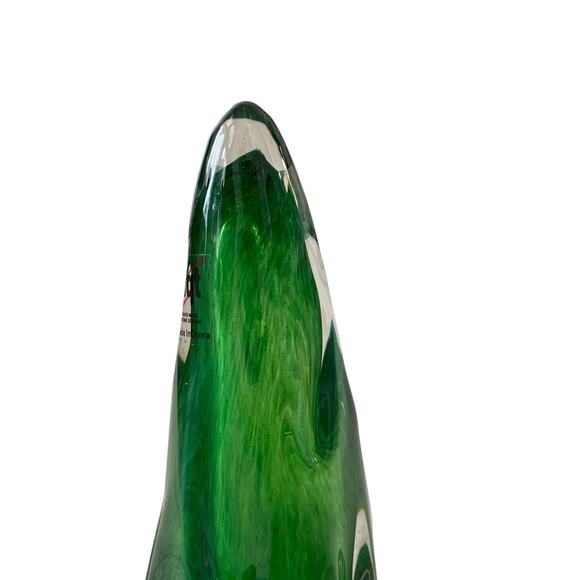Hand Blown Solid Art Glass CHRISTMAS TREE 11in Green Holiday Decor NEW - Picture 4 of 10